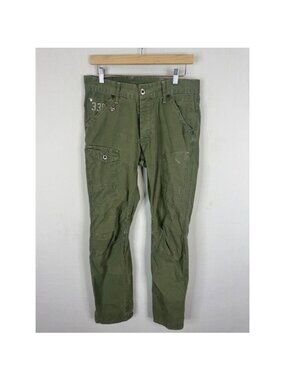 G-Star Raw 5620 Tapered Green Ripstop Cargo Pants Mens 32x32 Utility 3301 50473